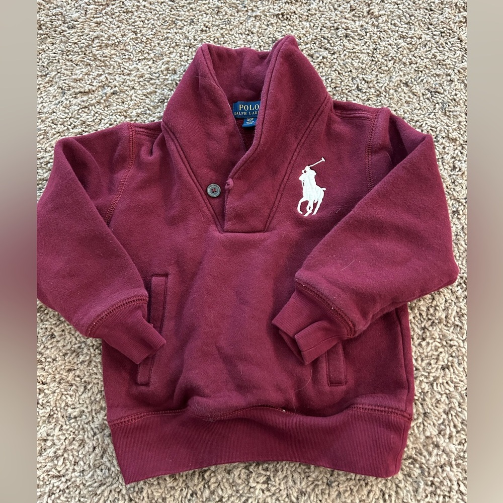 Polo Ralph Lauren Toddler Boys Fleece Quarter-Zip Pullover Sweatshirt 3T